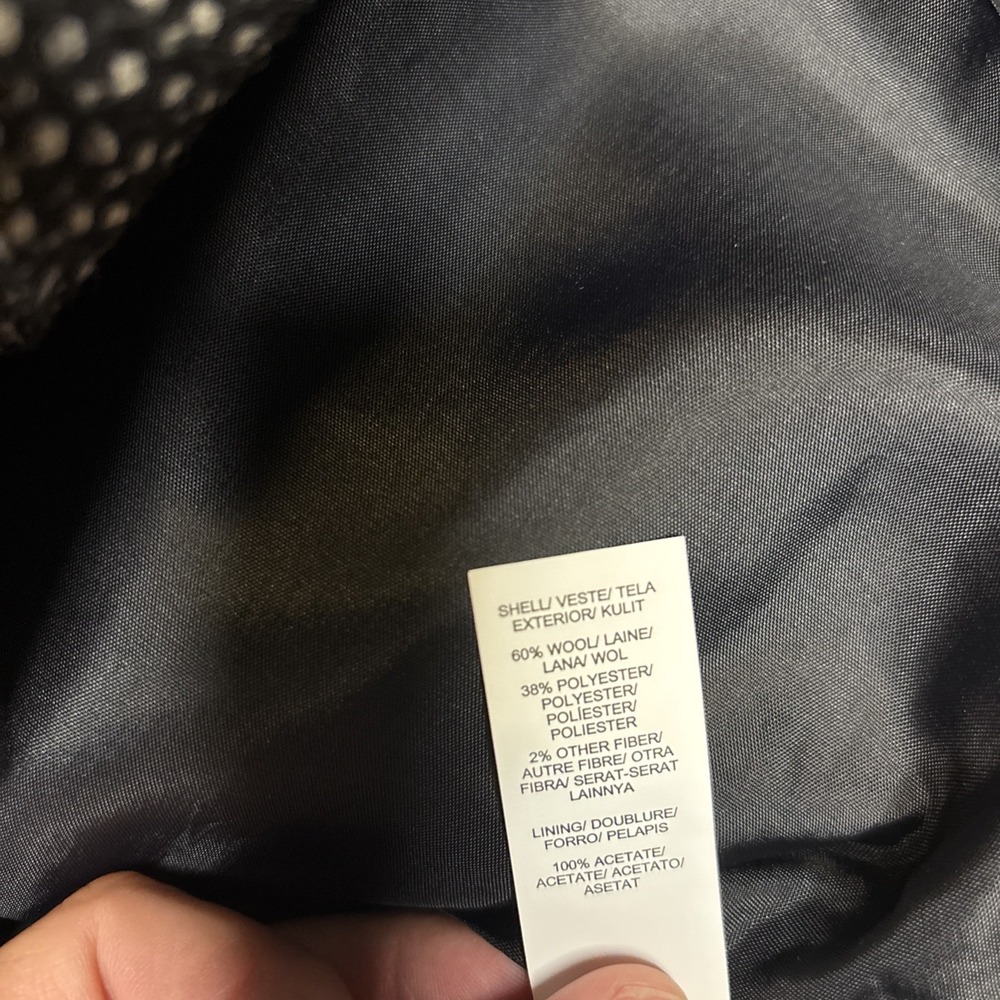 Lucky Brand Jacket Women's Medium Black Swiss Dot Wool Moto Edgy Lightweight NWT - Picture 16 of 16